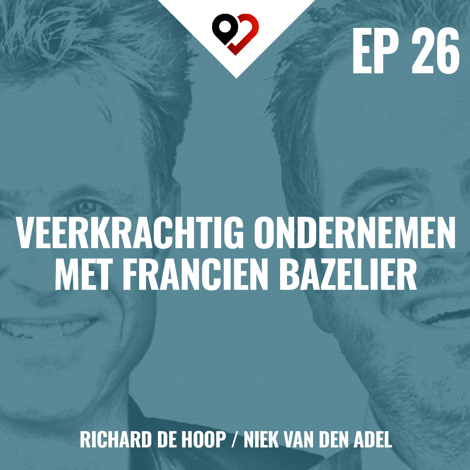 Foto van 'de moeite waard' podcastaflevering met als gast, Francien Bazelier. Niek van den Adel