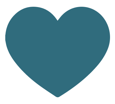 Een blauw hartpictogram op een witte achtergrond die veerkrachtig vertegenwoordigt.